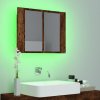 Zrcadlová skříňka s LED kouřový dub 60x12x45cm kompozitní dřevo 822841