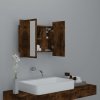Zrcadlová skříňka s LED kouřový dub 60x12x45cm kompozitní dřevo 822841