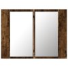 Zrcadlová skříňka s LED kouřový dub 60x12x45cm kompozitní dřevo 822841