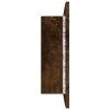 Zrcadlová skříňka s LED kouřový dub 60x12x45cm kompozitní dřevo 822841