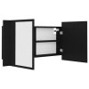 LED koupelnová skříňka se zrcadlem černá 90 x 12 x 45 cm akryl 804973