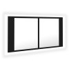 LED koupelnová skříňka se zrcadlem černá 90 x 12 x 45 cm akryl 804973