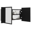 LED koupelnová skříňka se zrcadlem černá 90 x 12 x 45 cm akryl 804973
