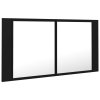LED koupelnová skříňka se zrcadlem černá 90 x 12 x 45 cm akryl 804973