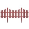 Zahradní dekorativní plot 17 ks 10 m hnědý 41228