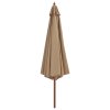 Zahradní slunečník s dřevěnou tyčí 350 cm barva taupe 44530