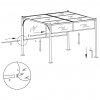 Pergola s nastavitelnou střechou krémově bílá 3 x 3 m ocel 49323