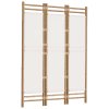 Skládací 3panelový paraván 120 cm bambus a plátno 350623