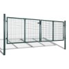 Plotová brána ocel 306 x 150 cm zelená 42979