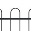 Zahradní plot s obloučky ocelový 10,2 x 1 m černý 277661