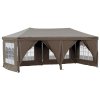 Skládací party stan s bočními stěnami taupe 3 x 6 m 93547