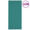 Střešní panely 36 ks pozinkovaná ocel zelené 100 x 45 cm 317212