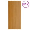 Střešní panely 12 ks pozinkovaná ocel světlé dřevo 100 x 45 cm 317219