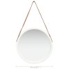 Nástěnné zrcadlo s popruhem 50 cm bílé 320364