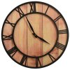 325172 vidaXL Wall Clock 39 cm Brown and Black MDF and Iron 325172