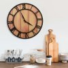 325172 vidaXL Wall Clock 39 cm Brown and Black MDF and Iron 325172