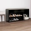 Lavice s botníkem a poduškou černá 104 x 30 x 49 cm kompozit 326751