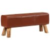 Lavice gymnastický kůň hnědá 110 cm pravá kůže a mangovník 351102