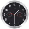 Nástěnné hodiny strojek Quartz vlhkoměr a teploměr 30 cm černé 50624