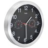 Nástěnné hodiny strojek Quartz vlhkoměr a teploměr 30 cm černé 50624