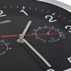 Nástěnné hodiny strojek Quartz vlhkoměr a teploměr 30 cm černé 50624