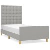Rám postele s čelem světle šedý 90x190 cm textil 3125341