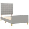 Rám postele s čelem světle šedý 90x190 cm textil 3125341
