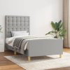 Rám postele s čelem světle šedý 90x190 cm textil 3125341
