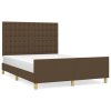 Rám postele bez matrace tmavě hnědý 140 x 190 cm textil 3125376