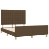 Rám postele bez matrace tmavě hnědý 140 x 190 cm textil 3125376