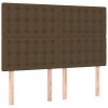 Rám postele bez matrace tmavě hnědý 140 x 190 cm textil 3125376