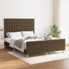 Rám postele bez matrace tmavě hnědý 140 x 190 cm textil 3125376