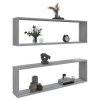 Nástěnné obdélníkové police 2 ks šedé sonoma 100 x 15 x 30 cm 815909