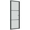 Interiérové dveře 76 x 201,5 cm černé matné sklo a hliník 350552