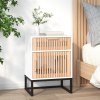 Noční stolky 2 ks bílé 40x30x55,5 cm kompozitní dřevo a železo 352092