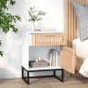 Noční stolky 2 ks bílé 40x30x55,5 cm kompozitní dřevo a železo 352092