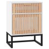Noční stolky 2 ks bílé 40x30x55,5 cm kompozitní dřevo a železo 352092