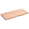 Stolní deska světle hnědá 80x40x(2-4)cm ošetřený dub živá hrana 363939