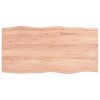 Stolní deska hnědá 100x50x(2-4)cm ošetřený dřevo živá hrana 363951