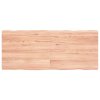 Stolní deska hnědá 120x50x(2-4)cm ošetřený dřevo živá hrana 363958