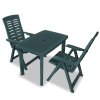 3dílný bistro set plastový zelený 275078