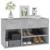 Lavice s botníkem betonově šedá 80x30x45 cm kompozitní dřevo 808751