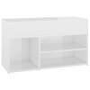 Lavice s botníkem bílá vysoký lesk 80x30x45 cm kompozitní dřevo 808753