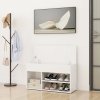 Lavice s botníkem bílá vysoký lesk 80x30x45 cm kompozitní dřevo 808753