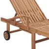 Zahradní lehátka 2 ks s taupe poduškou masivní teak 3073194