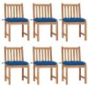 Zahradní židle 6 ks s poduškami masivní teak 3073140