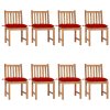 Zahradní židle s poduškami 8 ks masivní teak 3073163