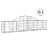 Klenuté gabionové koše 11 ks 200x30x40/60 cm pozinkované železo 3146056