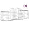 Klenuté gabionové koše 18 ks 200x30x60/80 cm pozinkované železo 3146082