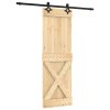 Posuvné dveře s kováním 70 x 210 cm masivní borové dřevo 3203151